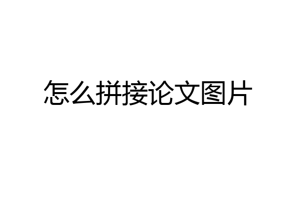 怎么拼接论文图片