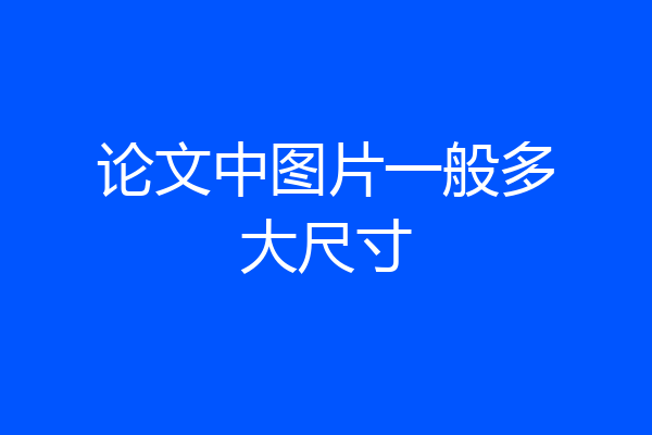论文中图片一般多大尺寸