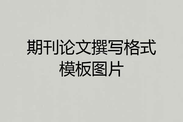 期刊论文撰写格式模板图片