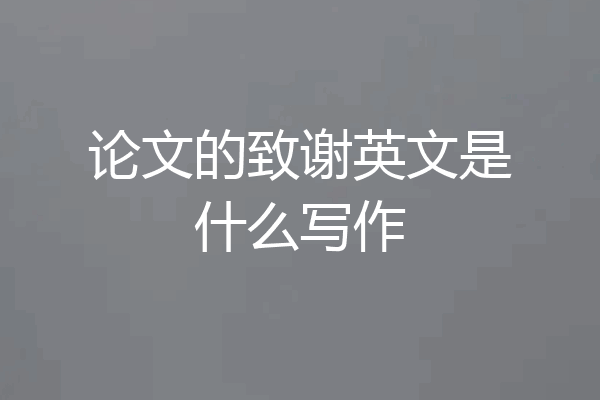论文的致谢英文是什么写作