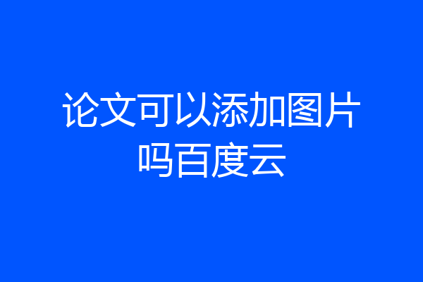 论文可以添加图片吗百度云