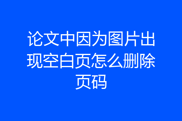 论文中因为图片出现空白页怎么删除页码