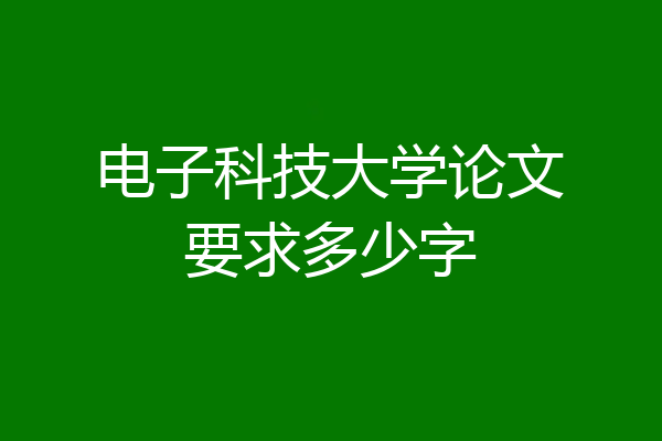 电子科技大学论文要求多少字