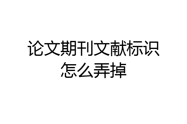论文期刊文献标识怎么弄掉