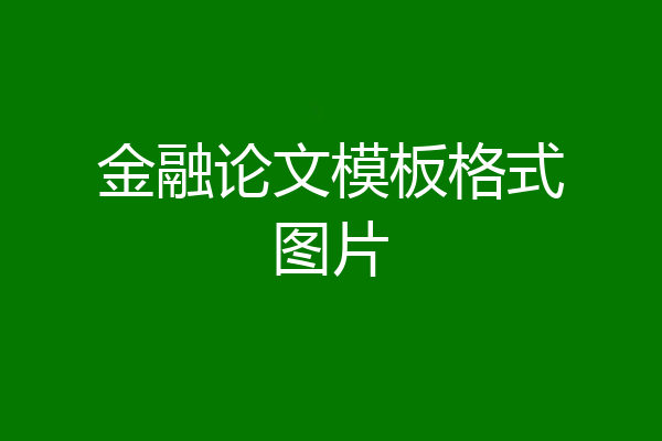 金融论文模板格式图片