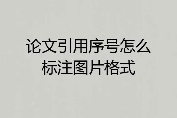 论文引用序号怎么标注图片格式