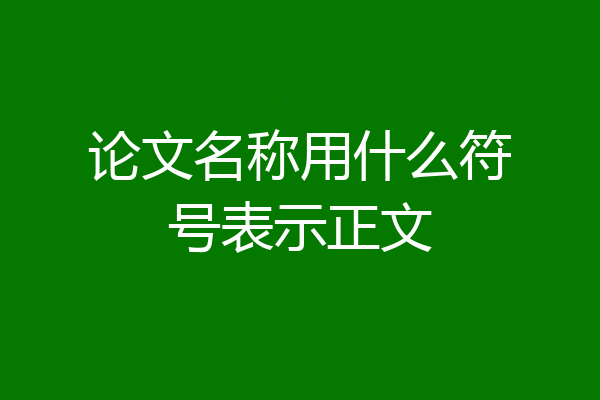 论文名称用什么符号表示正文