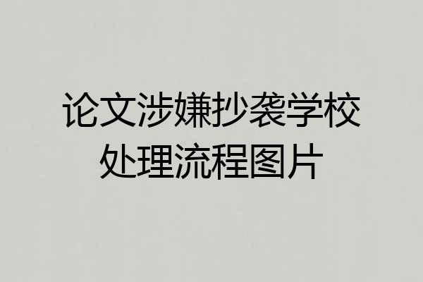 论文涉嫌抄袭学校处理流程图片