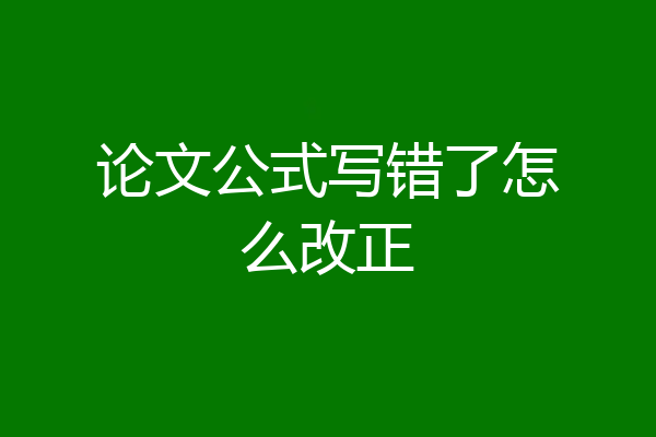 论文公式写错了怎么改正