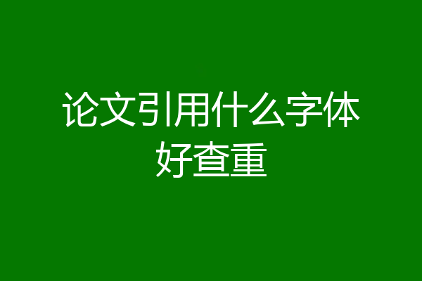 论文引用什么字体好查重