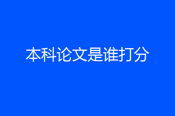 本科论文是谁打分