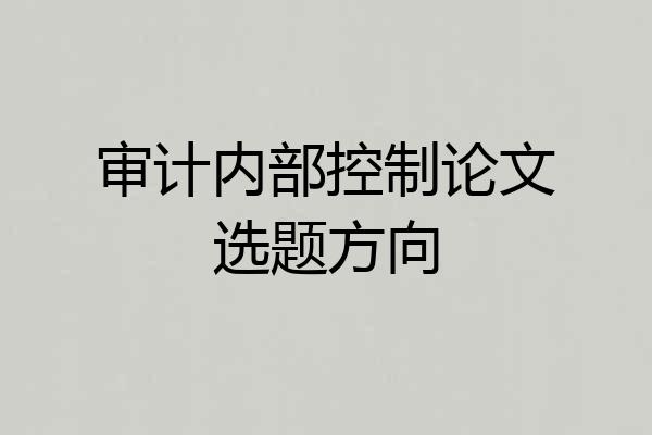 审计内部控制论文选题方向