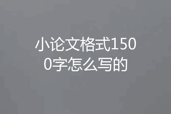 小论文格式1500字怎么写的