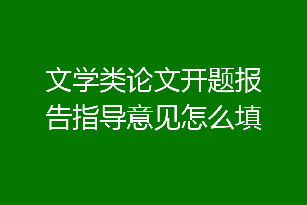 文学类论文开题报告指导意见怎么填