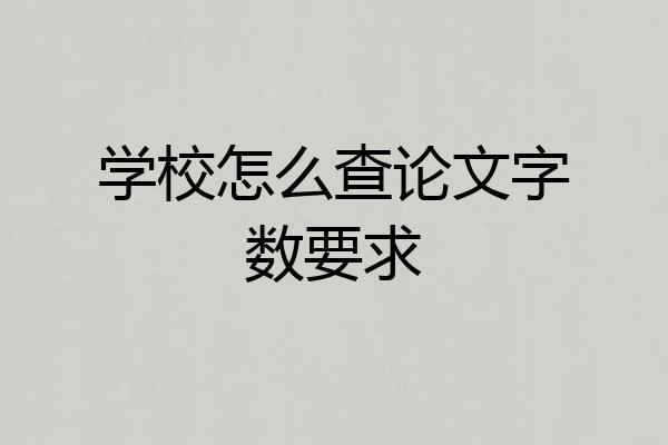 学校怎么查论文字数要求