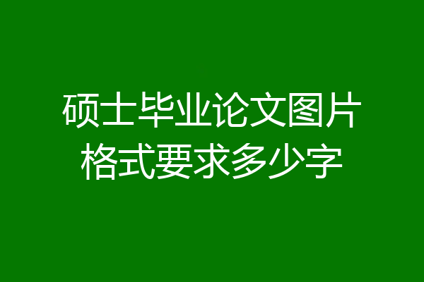 硕士毕业论文图片格式要求多少字