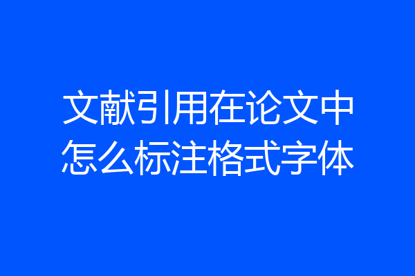 文献引用在论文中怎么标注格式字体