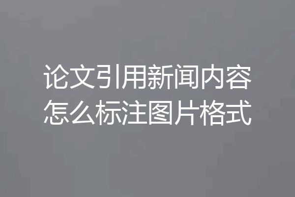 论文引用新闻内容怎么标注图片格式