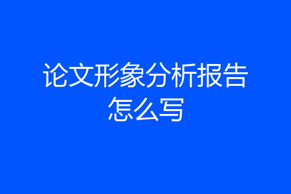 论文形象分析报告怎么写