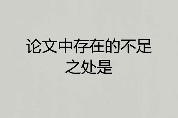 论文中存在的不足之处是