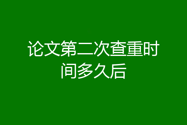 论文第二次查重时间多久后