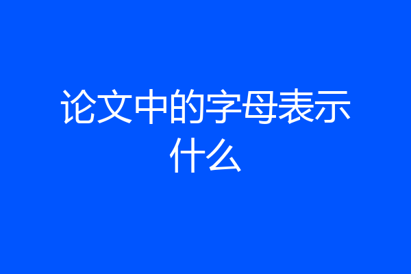 论文中的字母表示什么