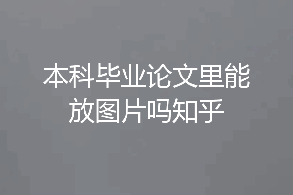 本科毕业论文里能放图片吗知乎