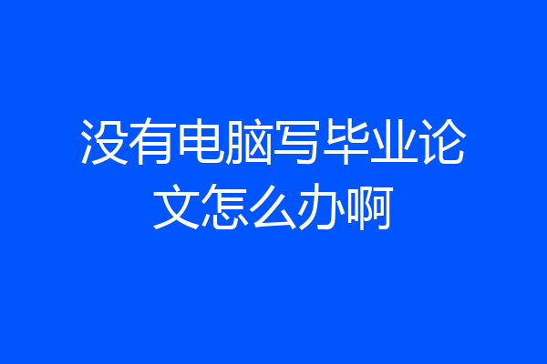 没有电脑写毕业论文怎么办啊