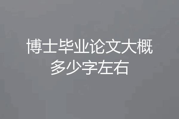 博士毕业论文大概多少字左右