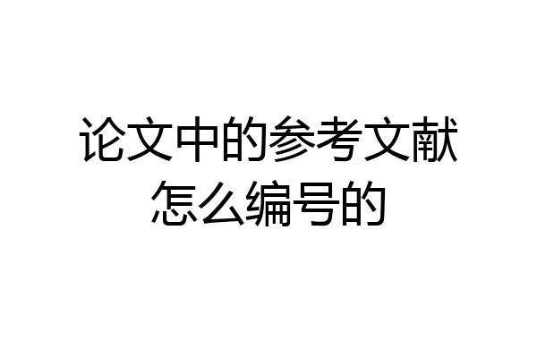 论文中的参考文献怎么编号的