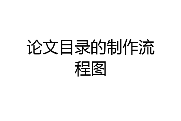 论文目录的制作流程图