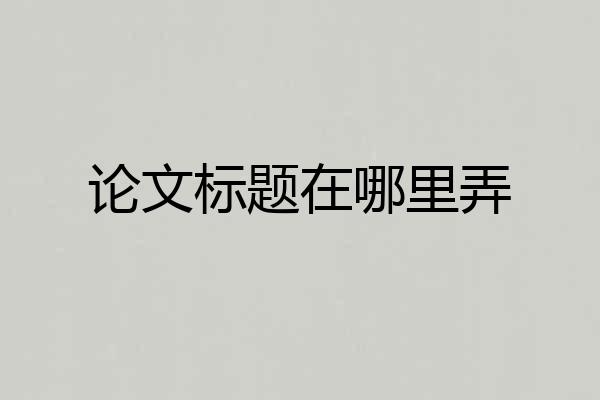 论文标题在哪里弄