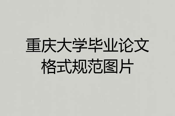 重庆大学毕业论文格式规范图片