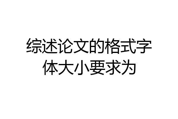 综述论文的格式字体大小要求为