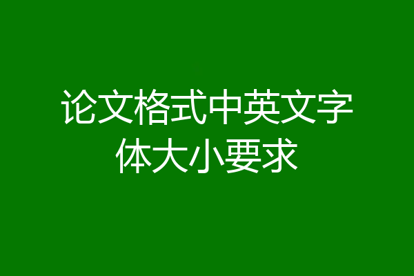 论文格式中英文字体大小要求