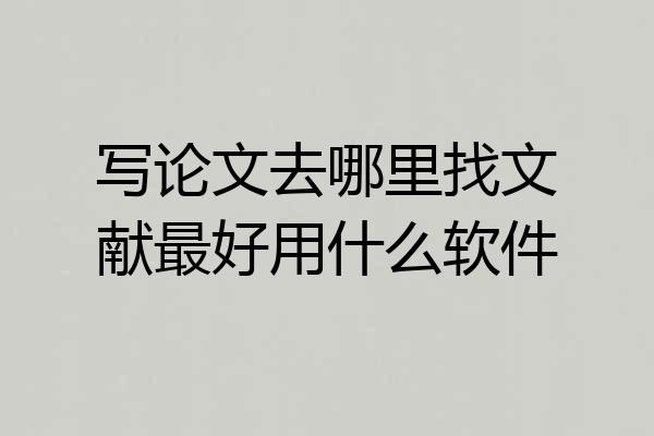 写论文去哪里找文献最好用什么软件