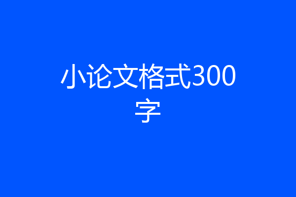 小论文格式300字