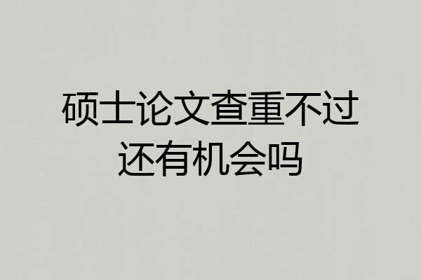 硕士论文查重不过还有机会吗