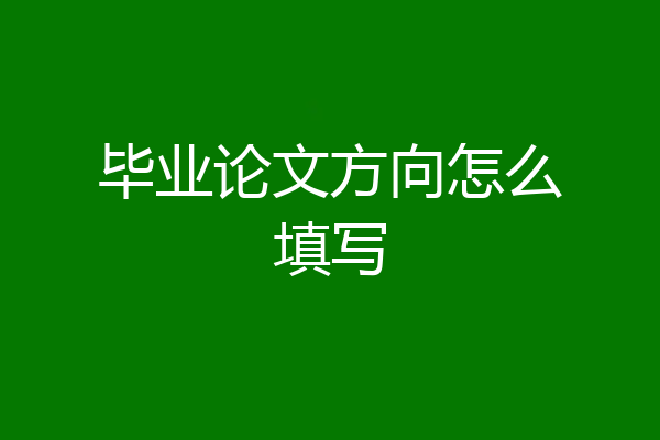 毕业论文方向怎么填写