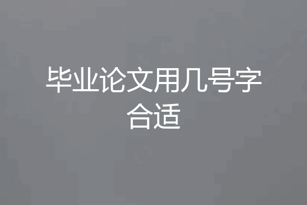 毕业论文用几号字合适