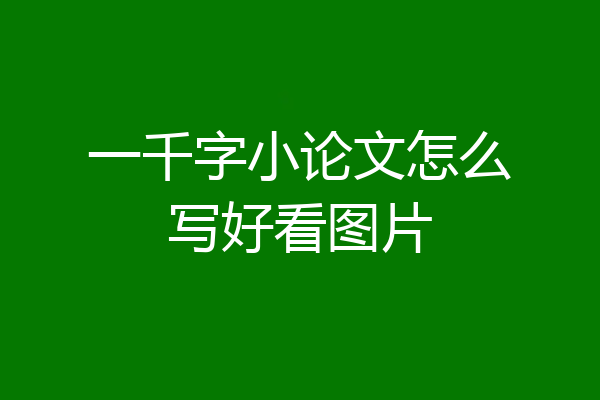 一千字小论文怎么写好看图片