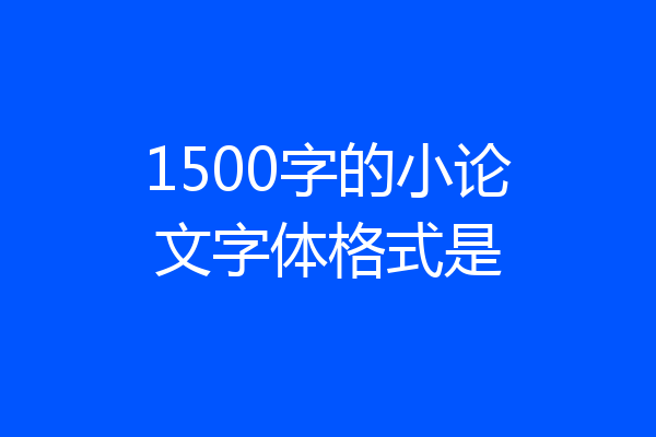 1500字的小论文字体格式是