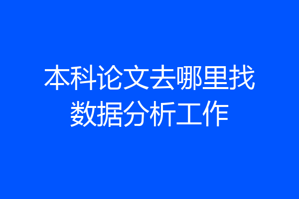 本科论文去哪里找数据分析工作