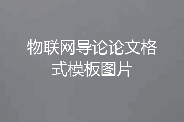 物联网导论论文格式模板图片