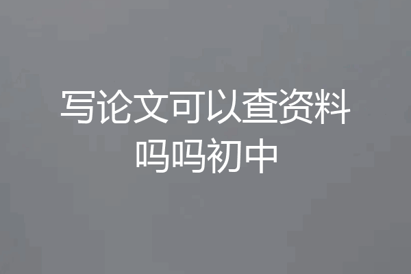 写论文可以查资料吗吗初中