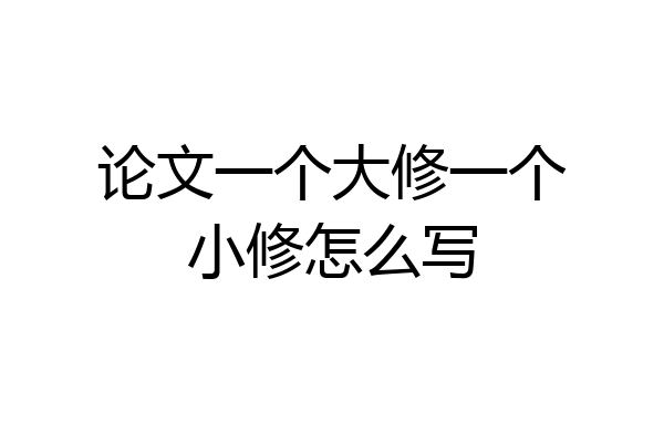论文一个大修一个小修怎么写