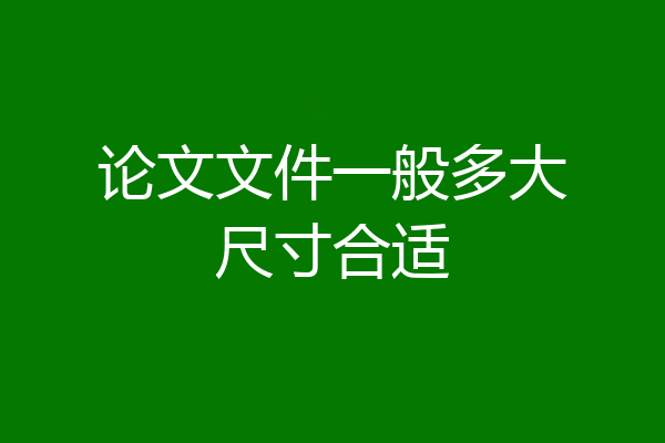 论文文件一般多大尺寸合适