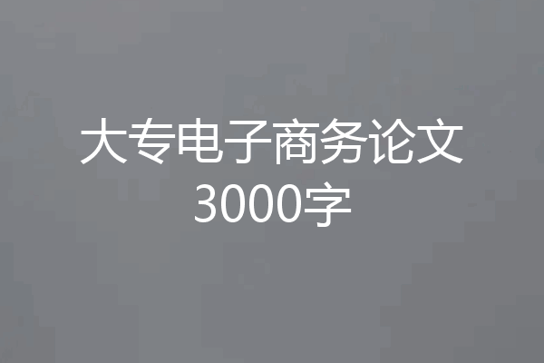 大专电子商务论文3000字