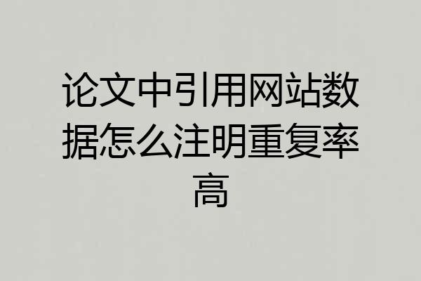 论文中引用网站数据怎么注明重复率高