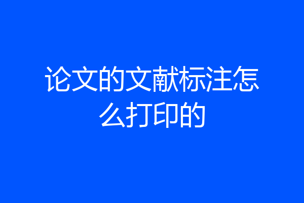 论文的文献标注怎么打印的